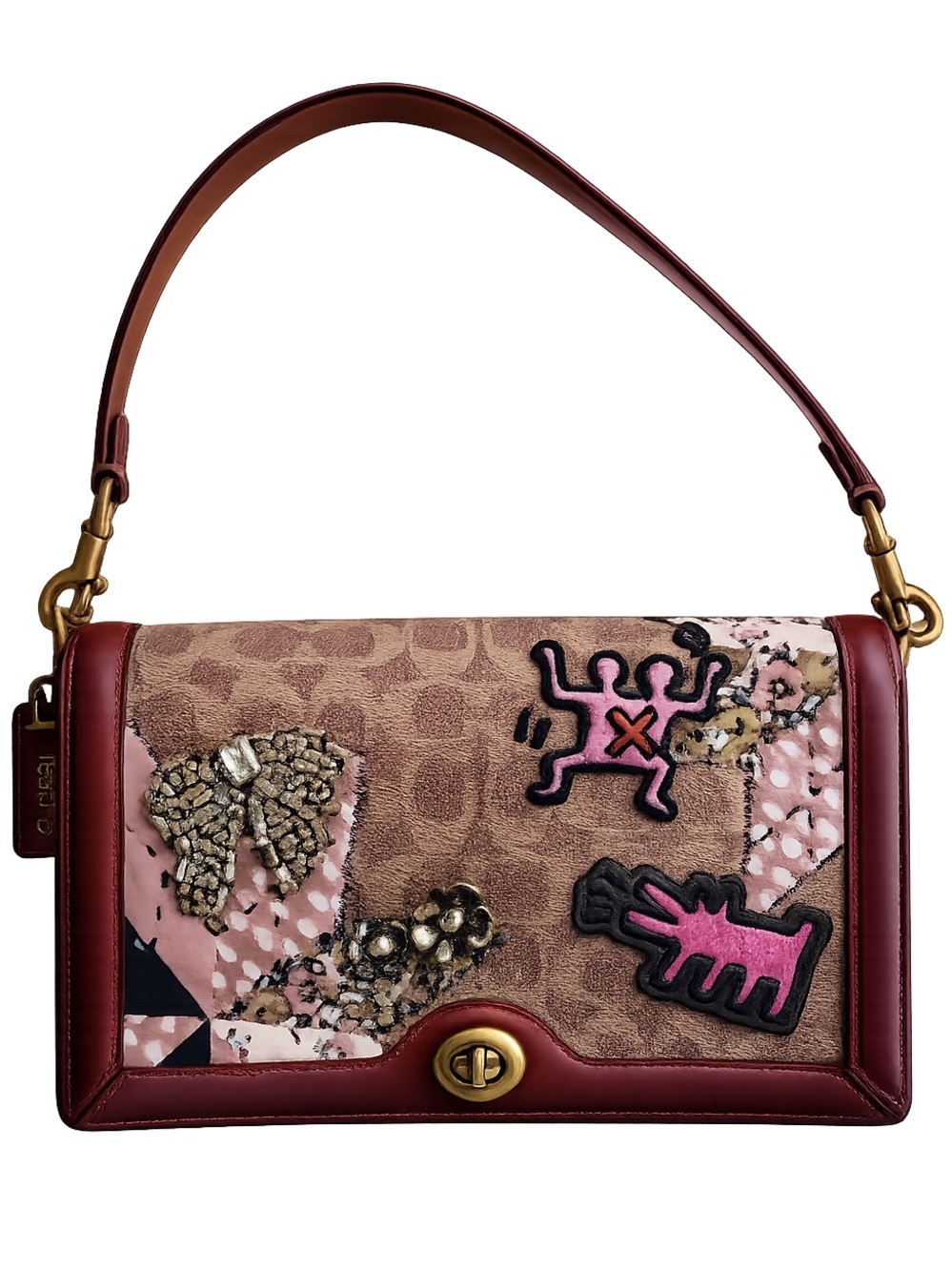 Coach x Keith Haring Rare Patchwork Turnlock Kisslock Bag Riley Dust Bag